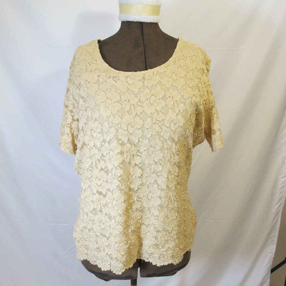 Michi Sportswear beige lace top 2X